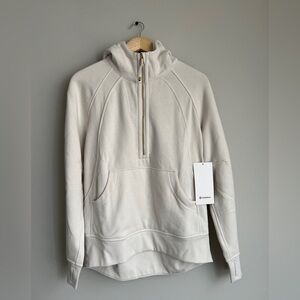 NWT Lululemon Scuba Oversized Half-Zip Long Hoodie - Size XS/S -Light Ivory/Gold